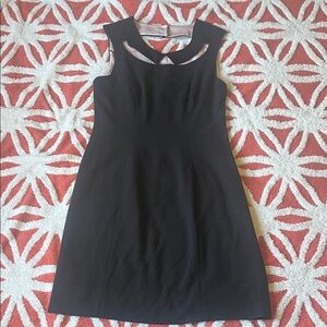 Classic Black Sleeveless A-Line Dress with Cutout Detail